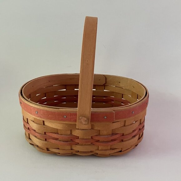 Longaberger 1999 Mothers Day Tea for Two Basket with Liner Protector Tie-On - Picture 8 of 16